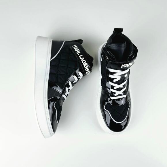 NIB Karl Lagerfeld Kids Black Hightop Sneaker - Picture 3 of 12